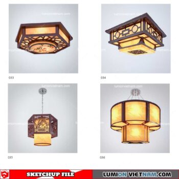 Ceiling Light Chinese Style - Sketchup Models