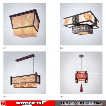 Ceiling Light Chinese Style - Sketchup Models