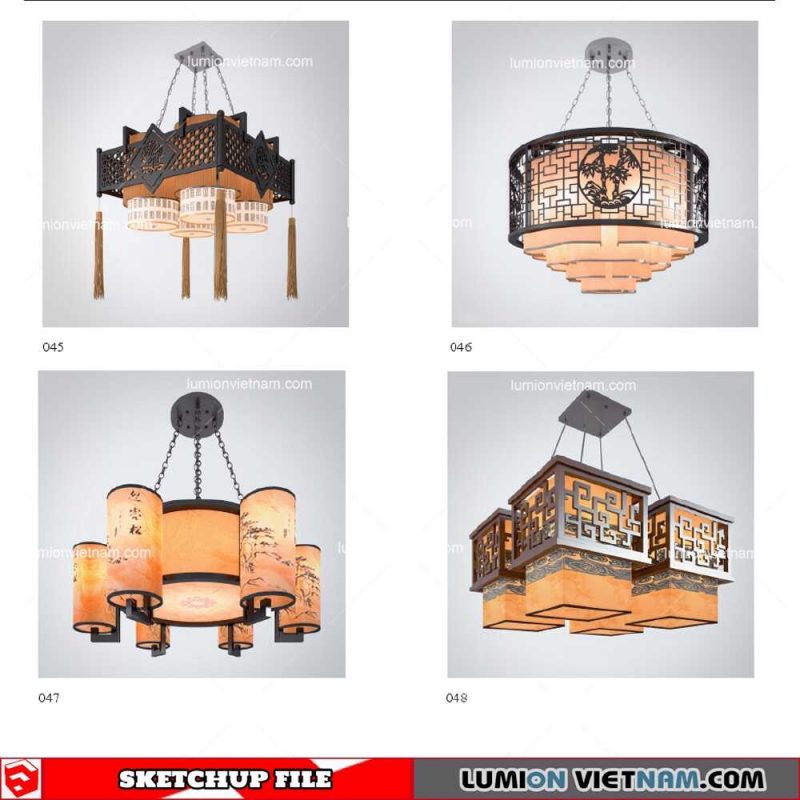 Ceiling Light Chinese Style - Sketchup Models