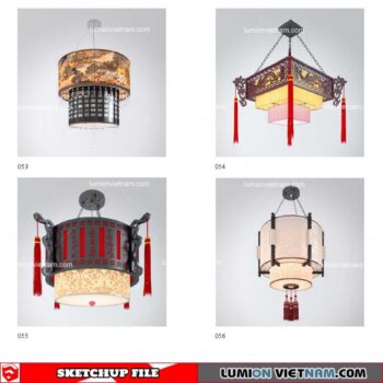 Ceiling Light Chinese Style - Sketchup Models