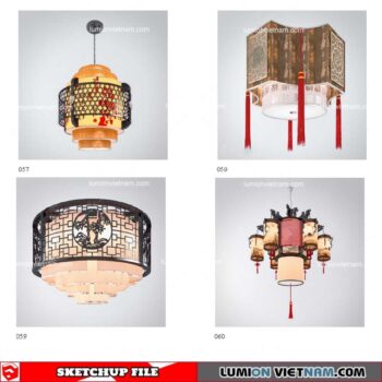 Ceiling Light Chinese Style - Sketchup Models