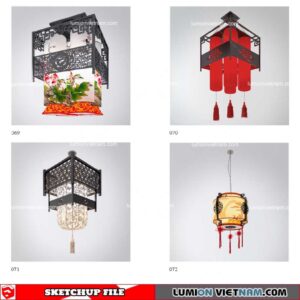Ceiling Light Chinese Style - Sketchup Models