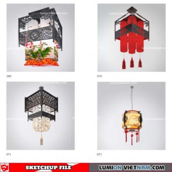 Ceiling Light Chinese Style - Sketchup Models