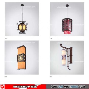 Wall light Chinese Style - Sketchup Models