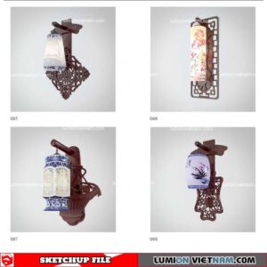 Wall light Chinese Style - Sketchup Models