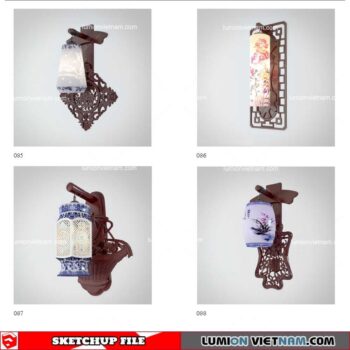 Wall light Chinese Style - Sketchup Models
