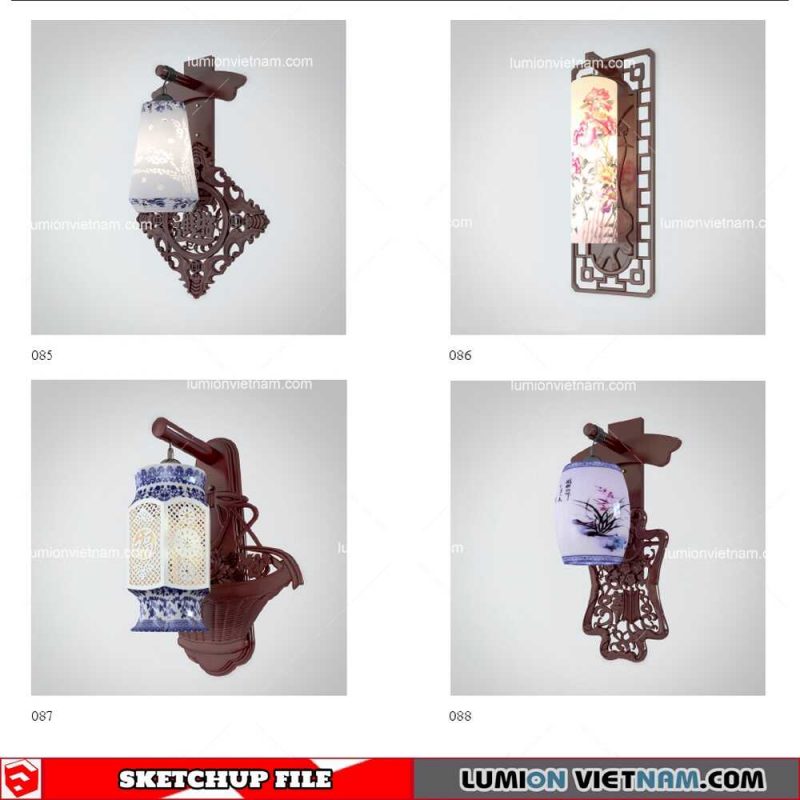 Wall light Chinese Style - Sketchup Models