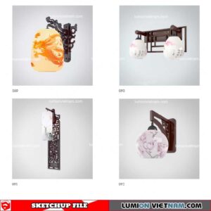 Wall light Chinese Style - Sketchup Models