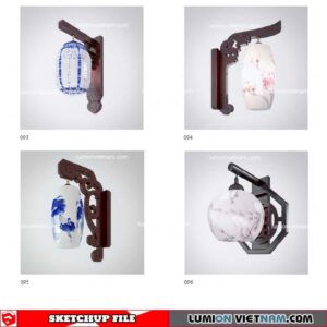Wall light Chinese Style - Sketchup Models