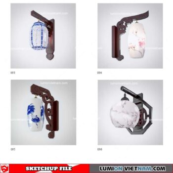 Wall light Chinese Style - Sketchup Models