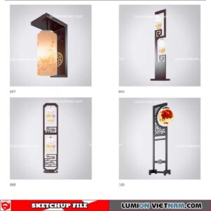 Table Lamp Chinese Style - Sketchup Models