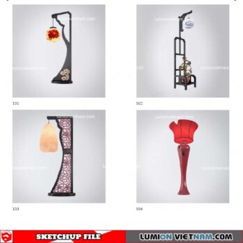Table Lamp Chinese Style - Sketchup Models