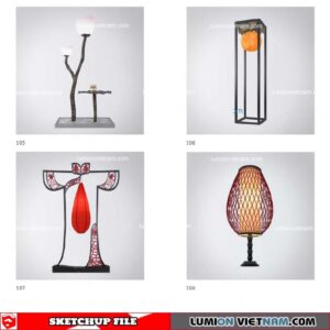 Table Lamp Chinese Style - Sketchup Models
