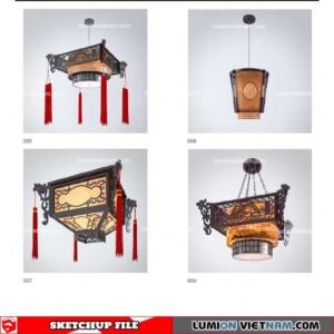 Ceiling Light Chinese Style - Sketchup Models