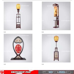 Table Lamp Chinese Style - Sketchup Models
