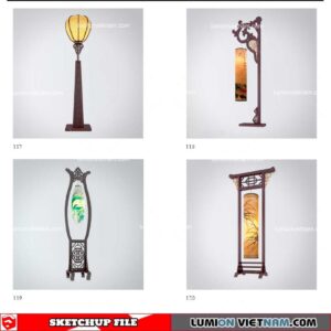 Table Lamp Chinese Style - Sketchup Models