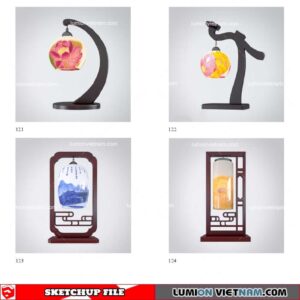 Table Lamp Chinese Style - Sketchup Models