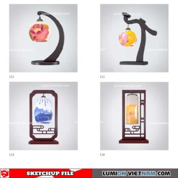 Table Lamp Chinese Style - Sketchup Models