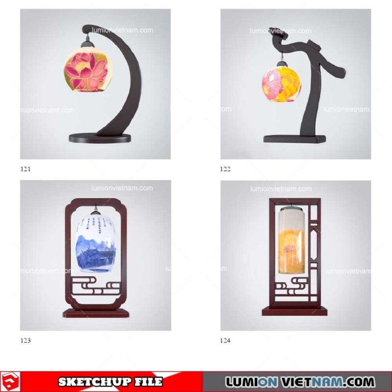 Table Lamp Chinese Style - Sketchup Models