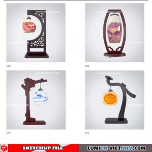 Table Lamp Chinese Style - Sketchup Models