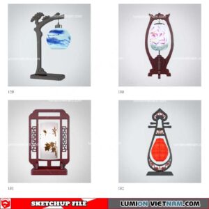 Table Lamp Chinese Style - Sketchup Models