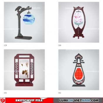 Table Lamp Chinese Style - Sketchup Models