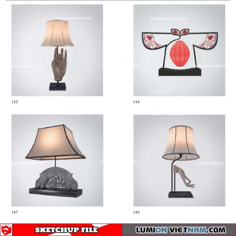 Table Lamp Chinese Style - Sketchup Models