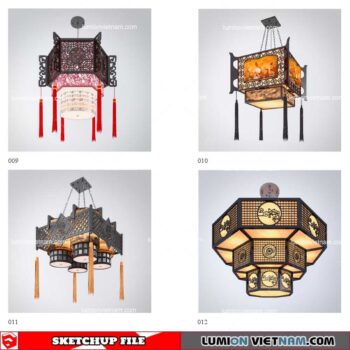 Ceiling Light Chinese Style - Sketchup Models