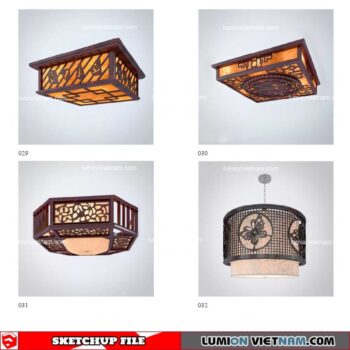 Ceiling Light Chinese Style - Sketchup Models