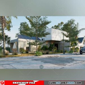 House- Sketchup Exterior Scene By DatHouzz
