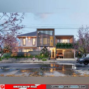 House- Sketchup Exterior Scene By DatHouzz