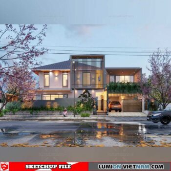 House- Sketchup Exterior Scene By DatHouzz