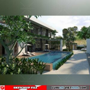 Villa- Sketchup Exterior Scene By Tee Tran