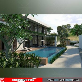 Villa- Sketchup Exterior Scene By Tee Tran