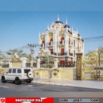 Villa- Sketchup Exterior Scene By Long Bup