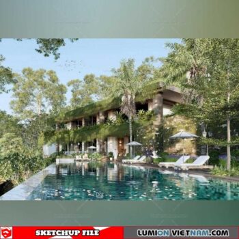 House- Sketchup Exterior Scene By DatHouzz