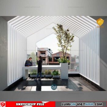 House- Sketchup Exterior Scene By DatHouzz