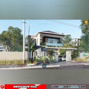 Villa- Sketchup Exterior Scene By DatHouz
