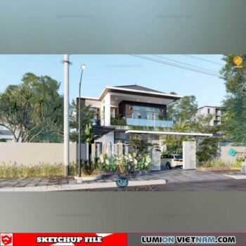 Villa- Sketchup Exterior Scene By DatHouz