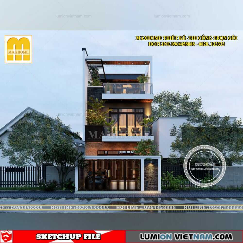 4215-Exterior-House-Scene-Sketchup-Model-By-Dinh-Phong-2