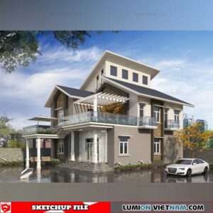 Villa- Sketchup Exterior Scene By Xuan Khanh