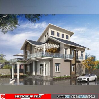 Villa- Sketchup Exterior Scene By Xuan Khanh