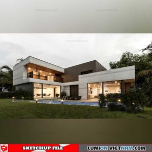 House- Sketchup Exterior Scene By Nguyen Dinh Quoc