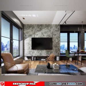 Apartment - Sketchup Interior Scene By Thoai Tran