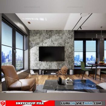 Apartment - Sketchup Interior Scene By Thoai Tran