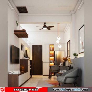 Livingroom - Sketchup Interior Scene By Sang Nguyen