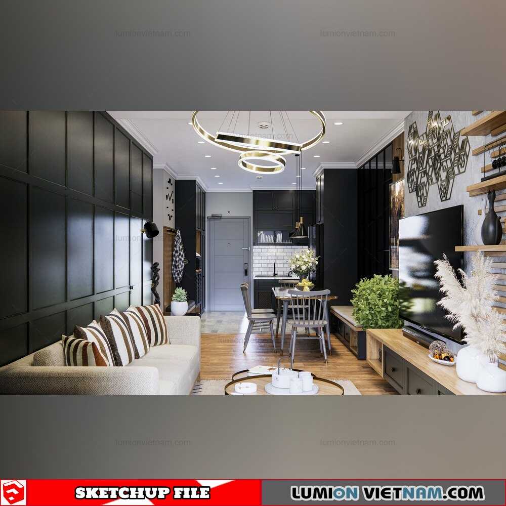 4322-Interior-Living--Kitchenroom-Scene-Sketchup-Model-By-Tran-Phuc-Loc-1