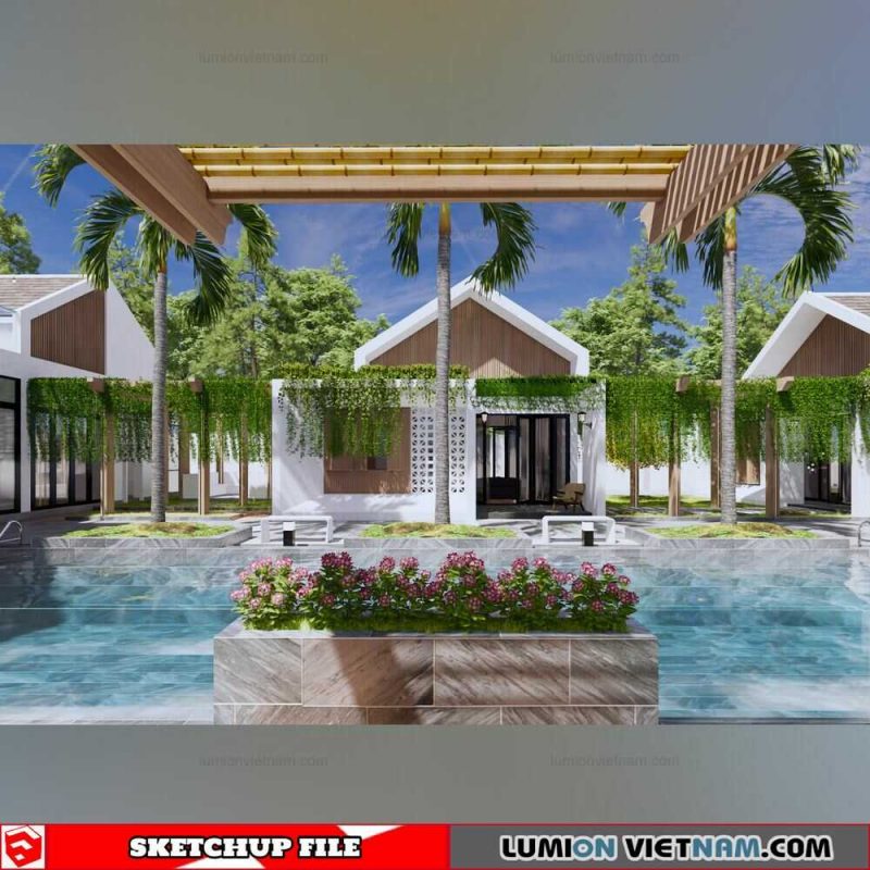 Villa- Sketchup Exterior Scene By Hoang Minh Hau