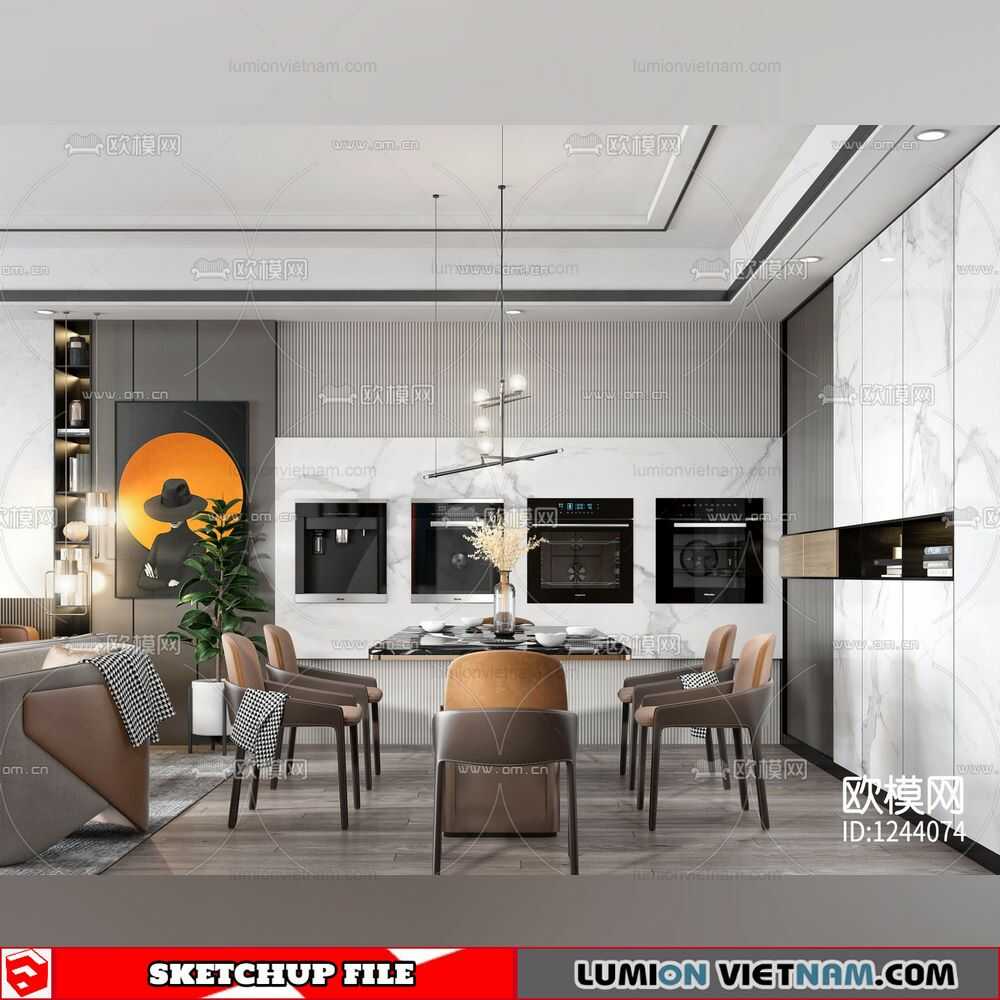 4391-Interior-Living--Kitchenroom-Scene-Sketchup-Model-Free-Download-2