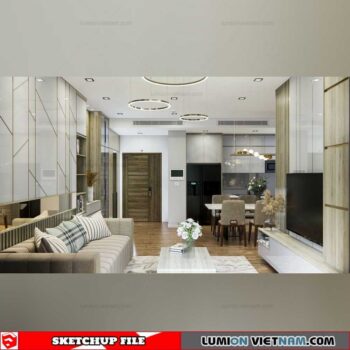 Apartment - Sketchup Interior Scene By Tran Phuc Loc